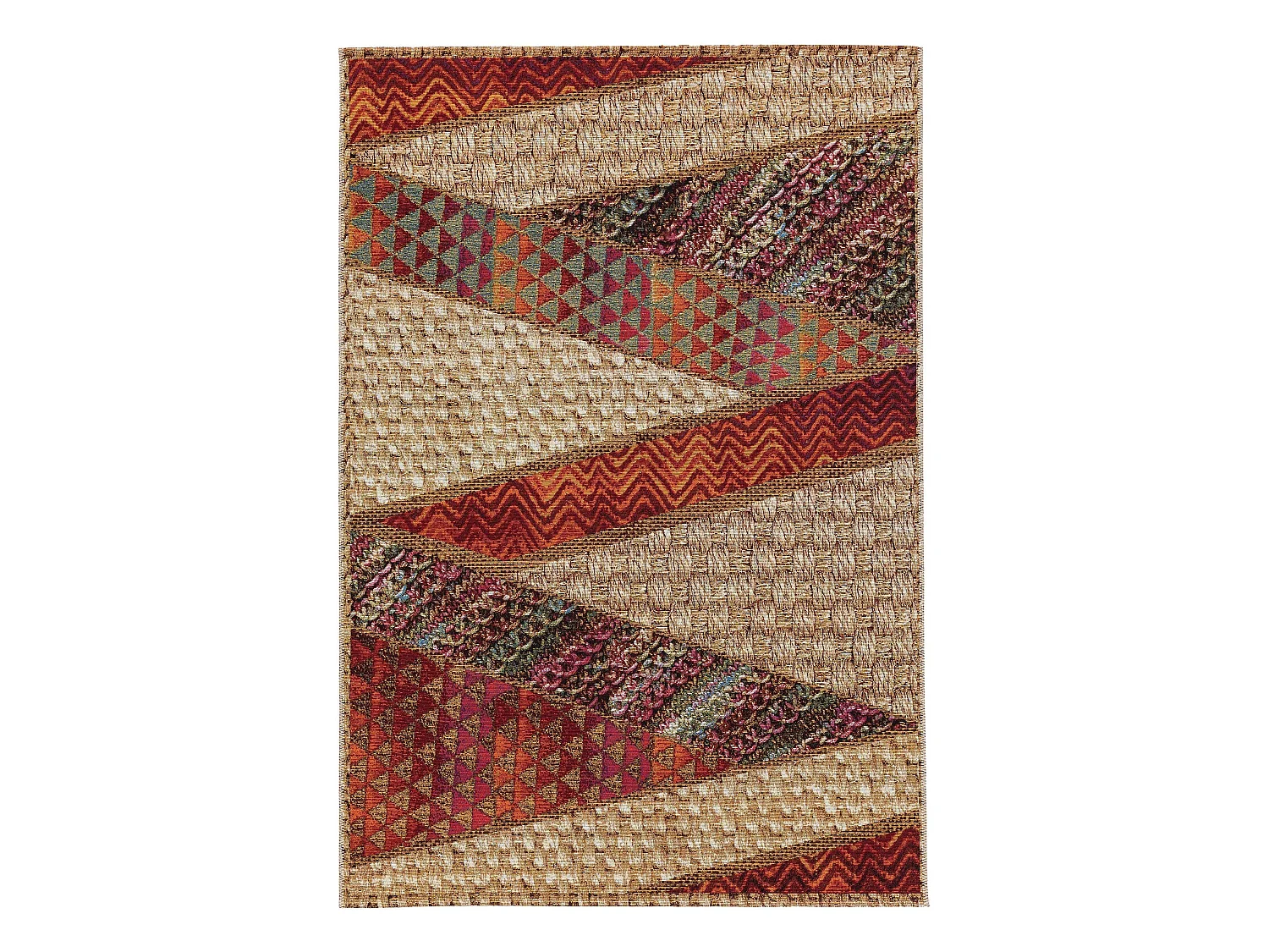 Tapis d'extérieur & intérieur Kenya Beige/Rouge 120x180 cm
