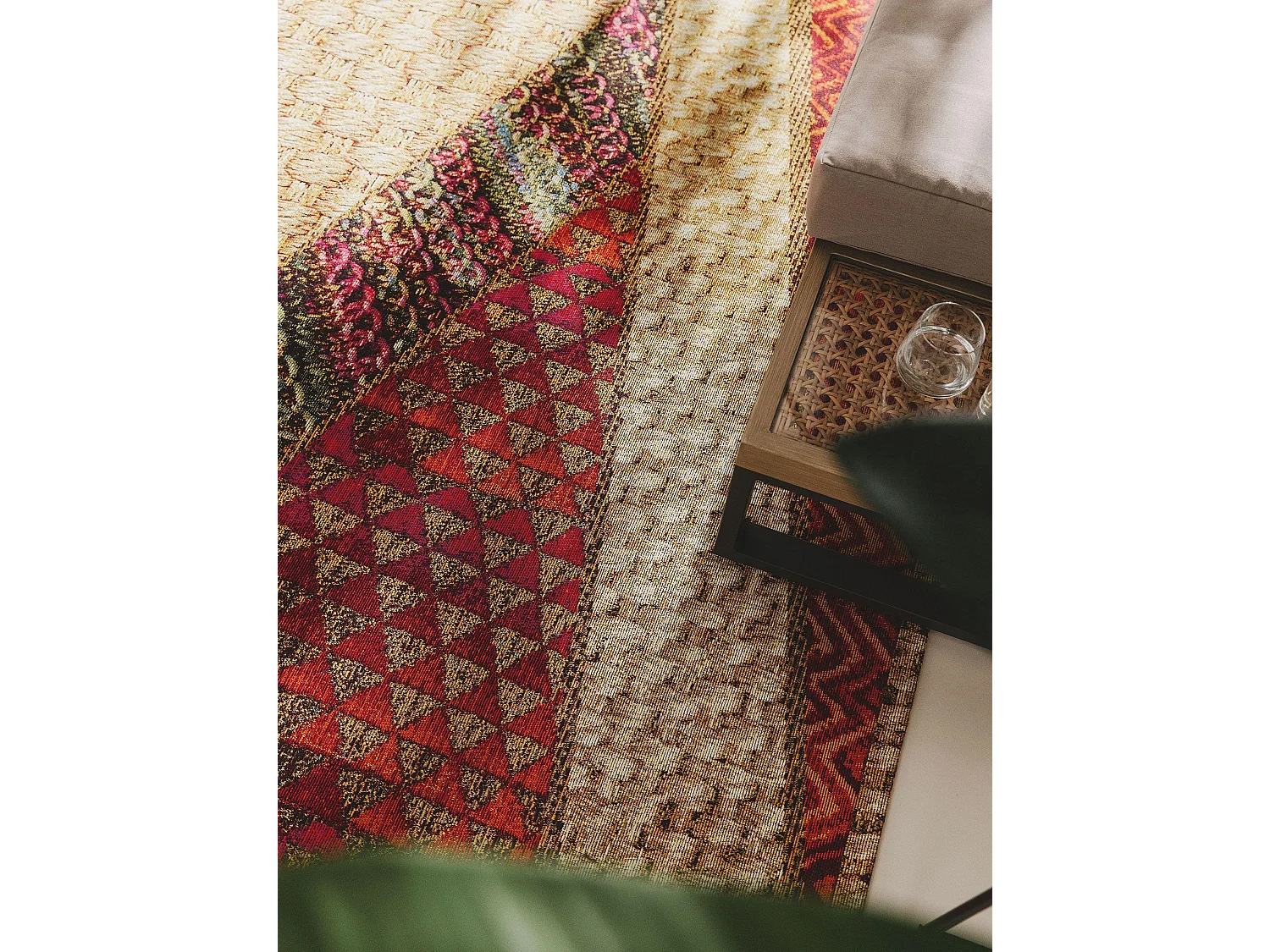 Tapis d'extérieur & intérieur Kenya Beige/Rouge 120x180 cm