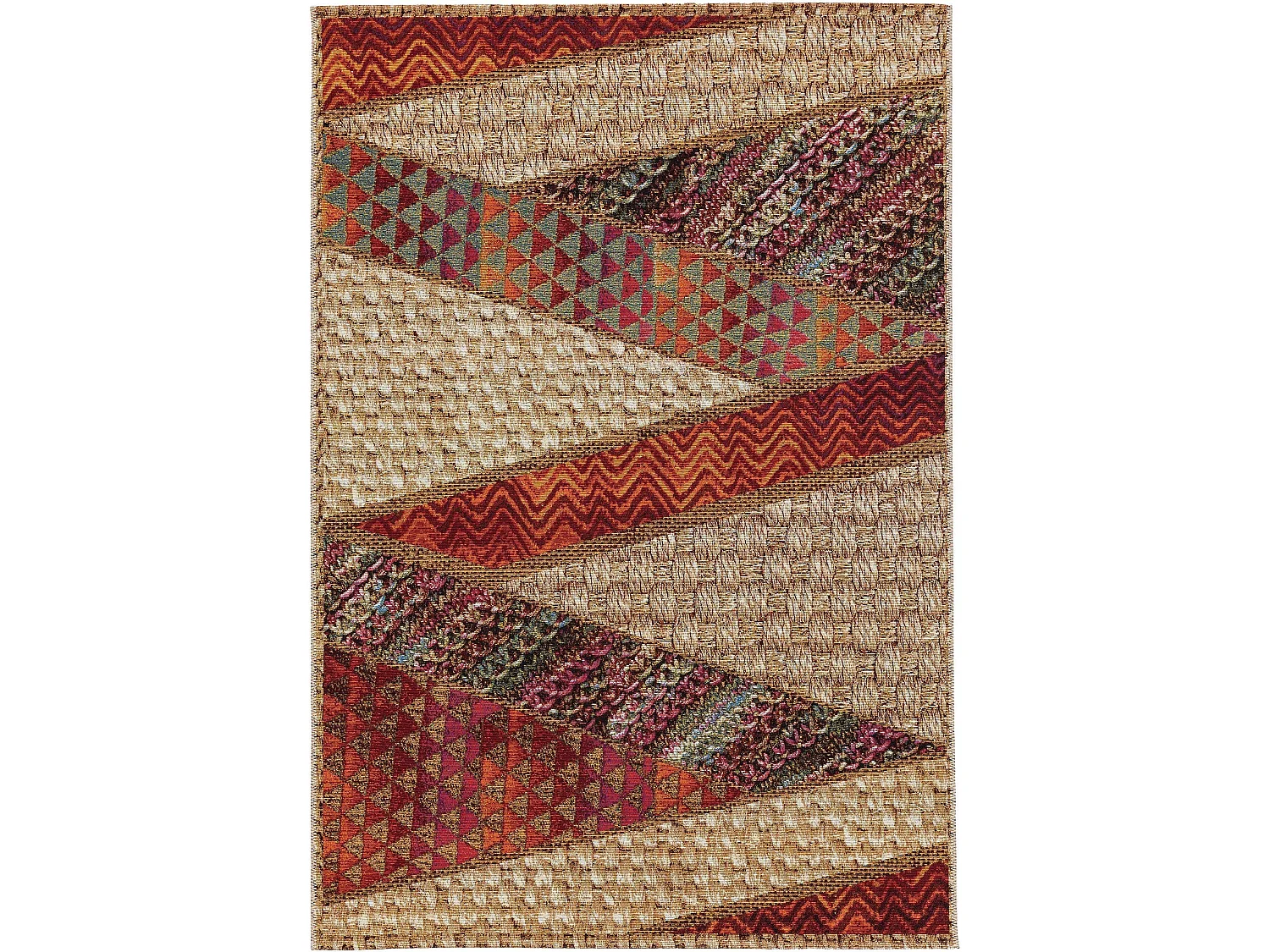 Tapis d'extérieur & intérieur Kenya Beige/Rouge 120x180 cm
