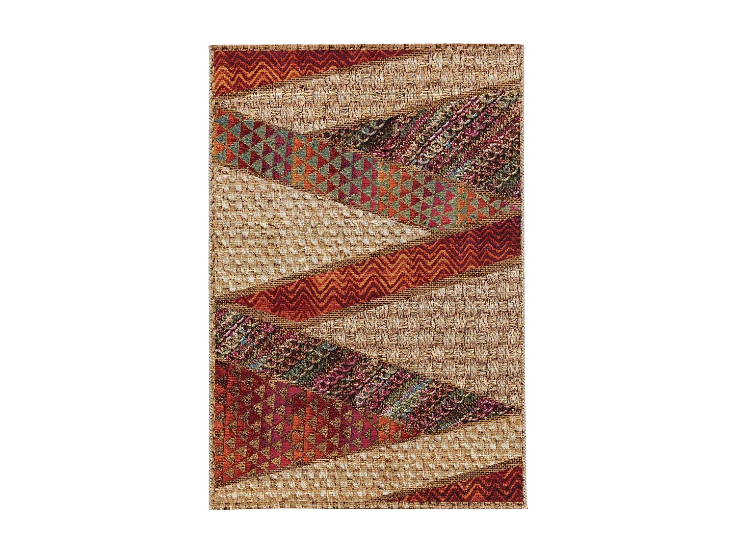 Tapis d'extérieur & intérieur Kenya Beige/Rouge 120x180 cm
