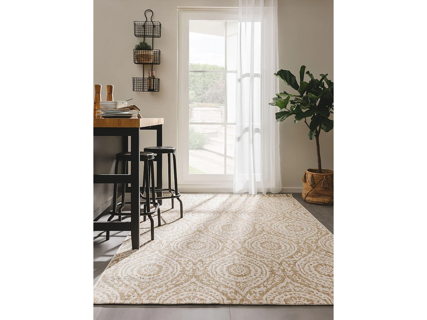Tapis d'extérieur & intérieur Cleo Crème/Beige 80x150 cm