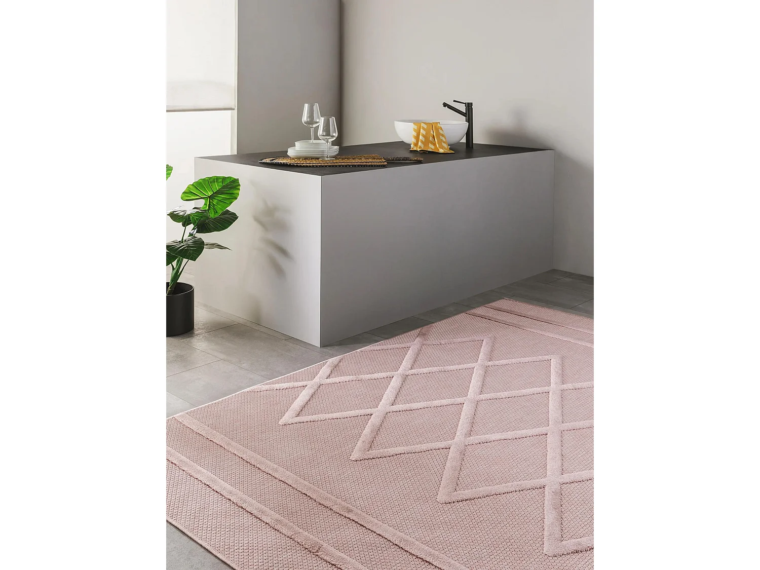 Tapis d'extérieur & intérieur Bonte Rose 240x340 cm