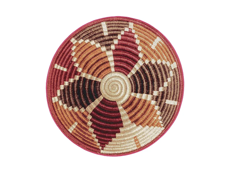 Tapis d'extérieur & intérieur rond Kenya Multicouleur ø 160 cm rond