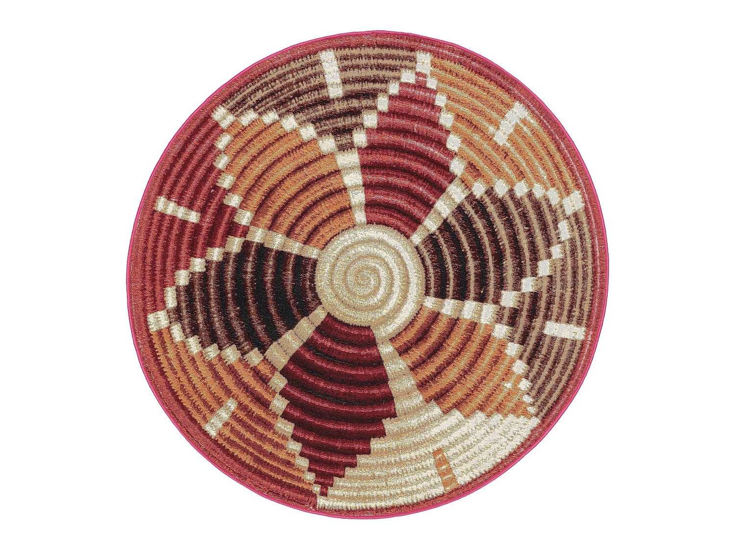 Tapis d'extérieur & intérieur rond Kenya Multicouleur ø 160 cm rond