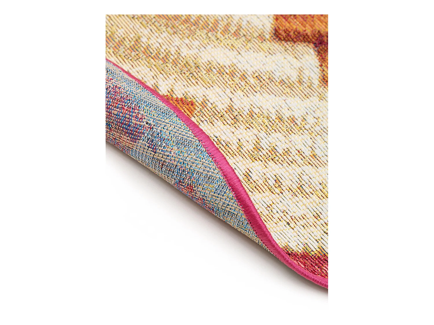 Tapis d'extérieur & intérieur rond Kenya Multicouleur ø 160 cm rond