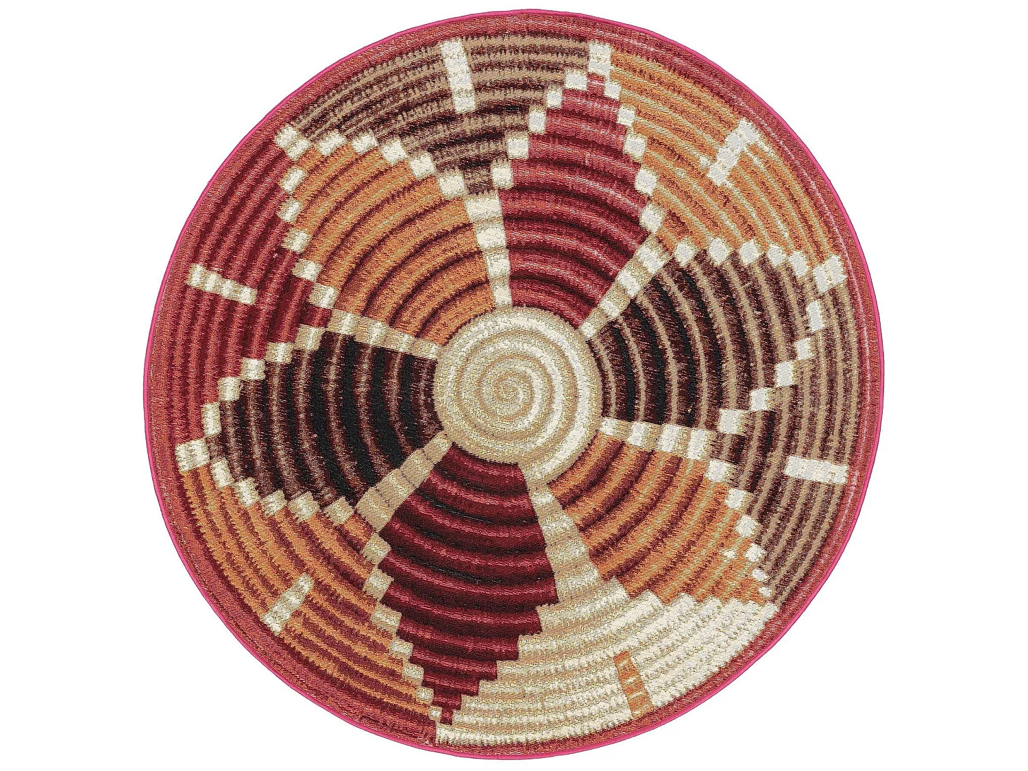 Tapis d'extérieur & intérieur rond Kenya Multicouleur ø 160 cm rond