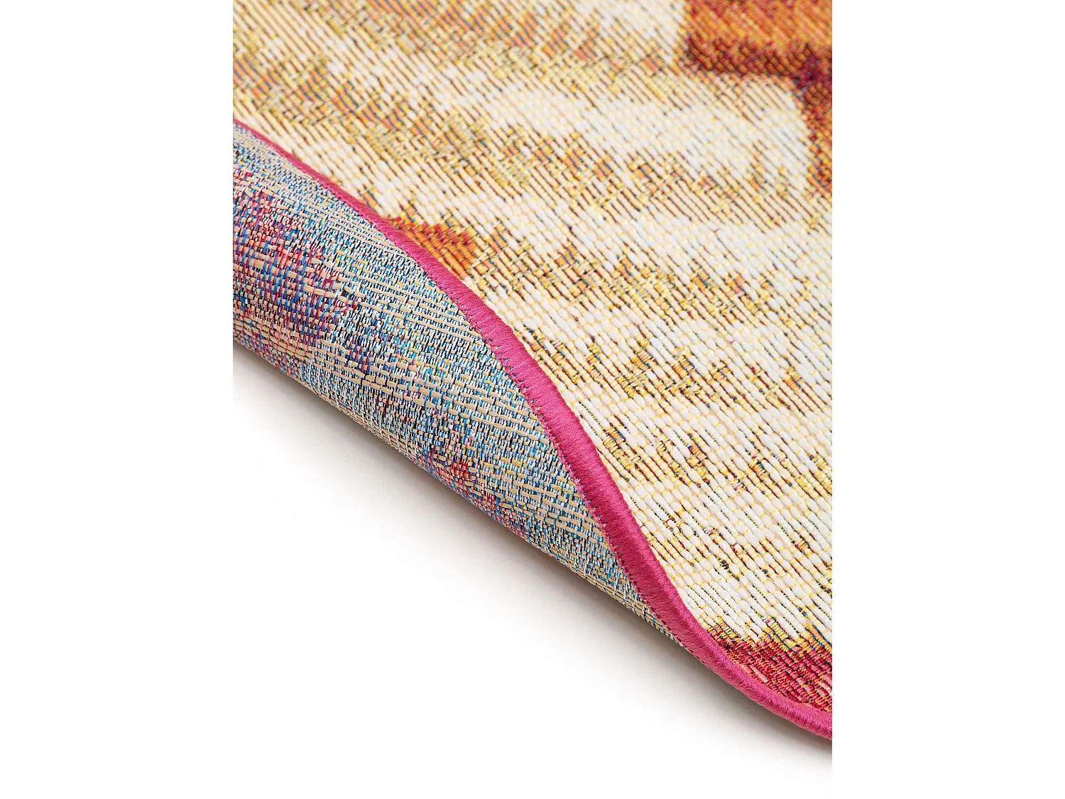 Tapis d'extérieur & intérieur rond Kenya Multicouleur ø 160 cm rond