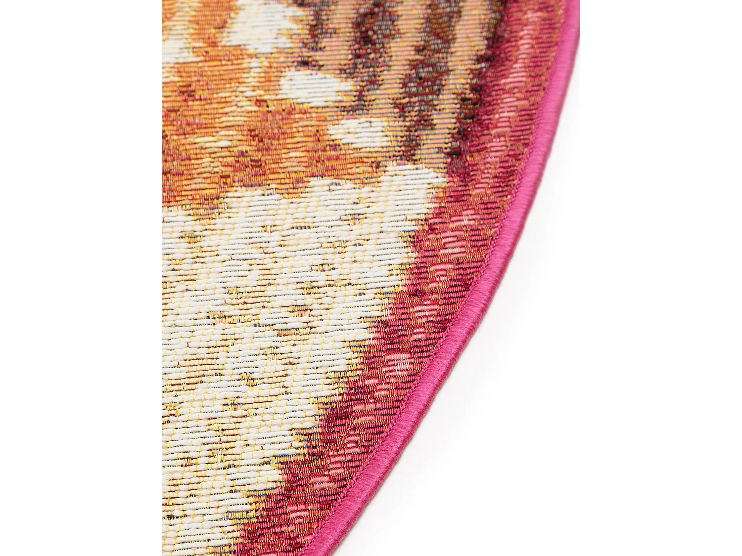 Tapis d'extérieur & intérieur rond Kenya Multicouleur ø 160 cm rond