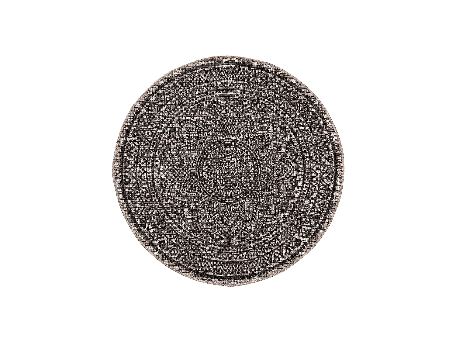 Tapis d'extérieur & intérieur rond Cleo Beige/Marron ø 150 cm rond