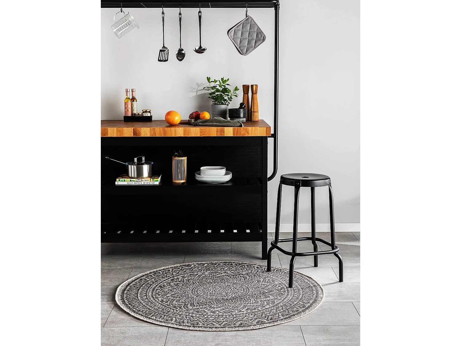 Tapis d'extérieur & intérieur rond Cleo Beige/Marron ø 150 cm rond