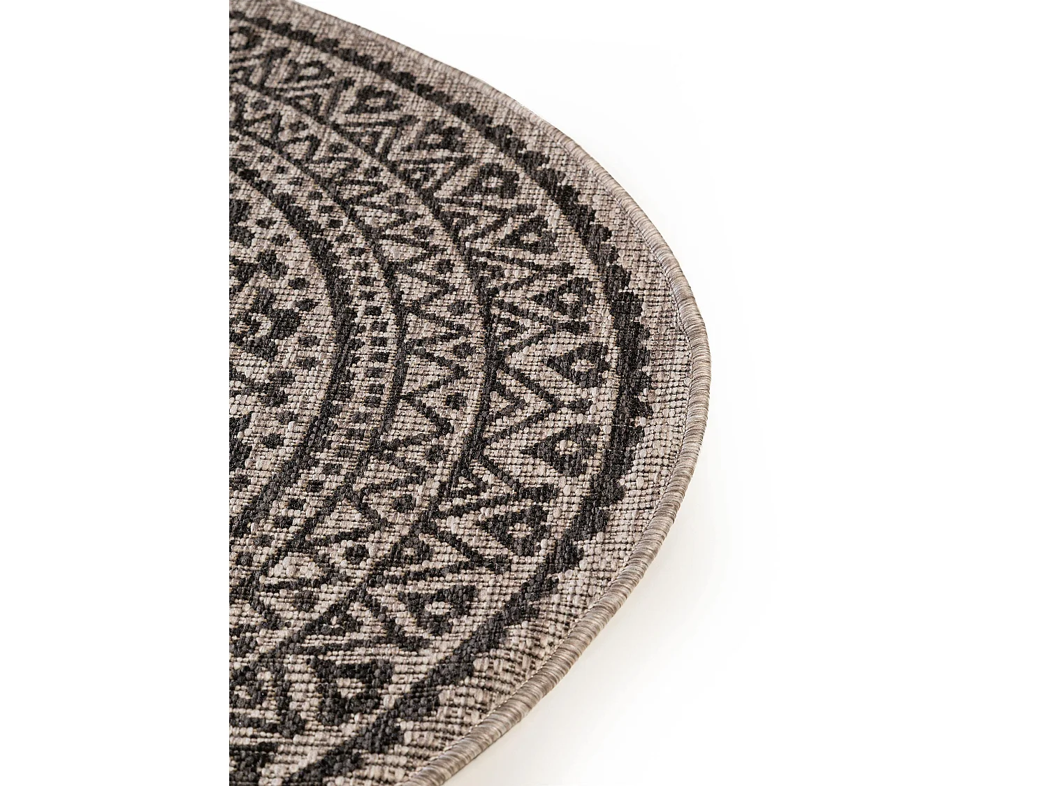 Tapis d'extérieur & intérieur rond Cleo Beige/Marron ø 150 cm rond