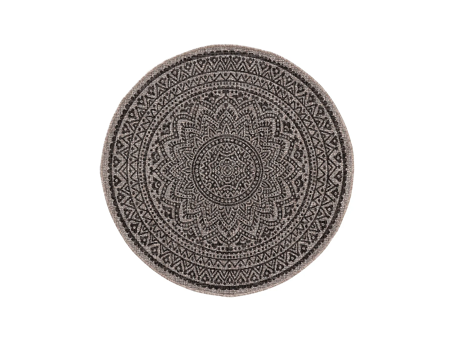 Tapis d'extérieur & intérieur rond Cleo Beige/Marron ø 150 cm rond