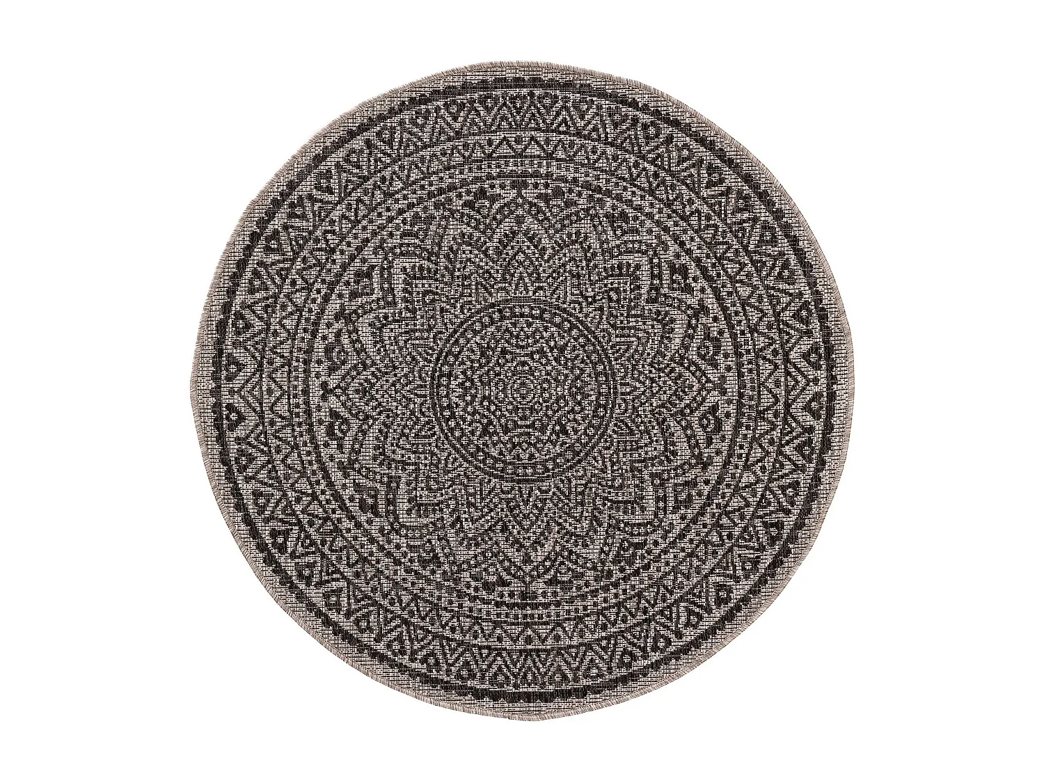 Tapis d'extérieur & intérieur rond Cleo Beige/Marron ø 150 cm rond