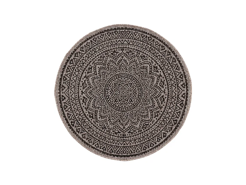 Tapis d'extérieur & intérieur rond Cleo Beige/Marron ø 150 cm rond