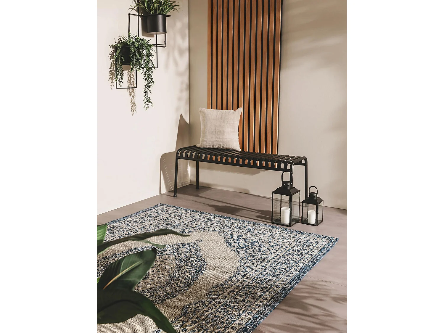 Tapis d'extérieur & intérieur Cleo Bleu 120x170 cm