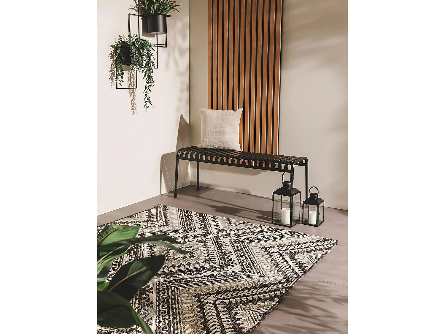 Tapis d'extérieur & intérieur Cleo Noir 160x230 cm