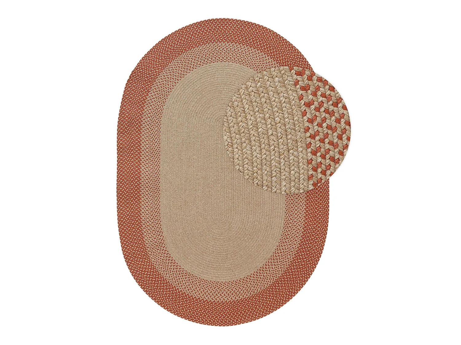 Tapis d'extérieur & intérieur Nandi Terracotta 140x200 cm