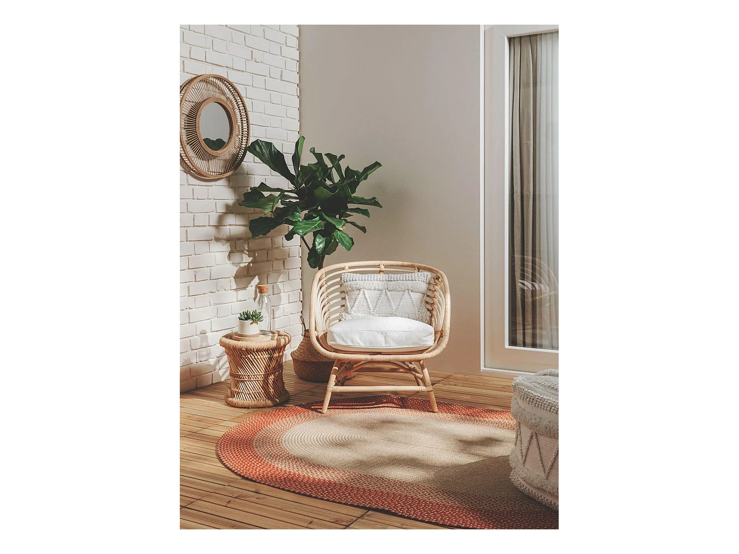 Tapis d'extérieur & intérieur Nandi Terracotta 140x200 cm