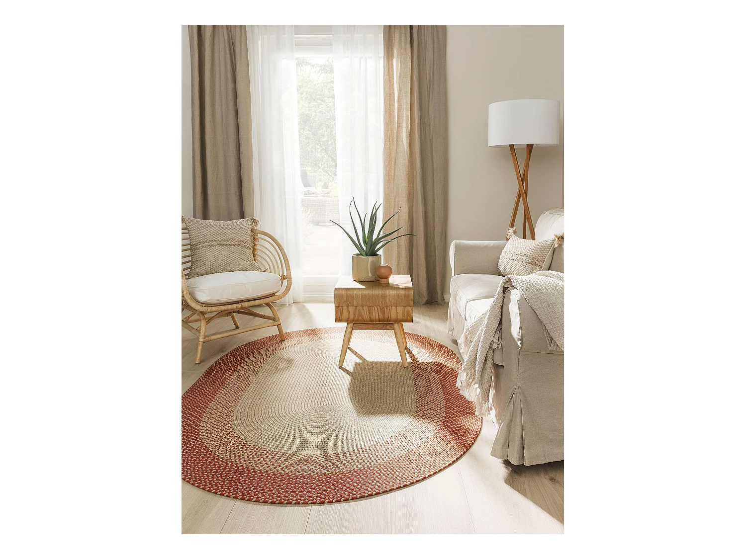 Tapis d'extérieur & intérieur Nandi Terracotta 140x200 cm