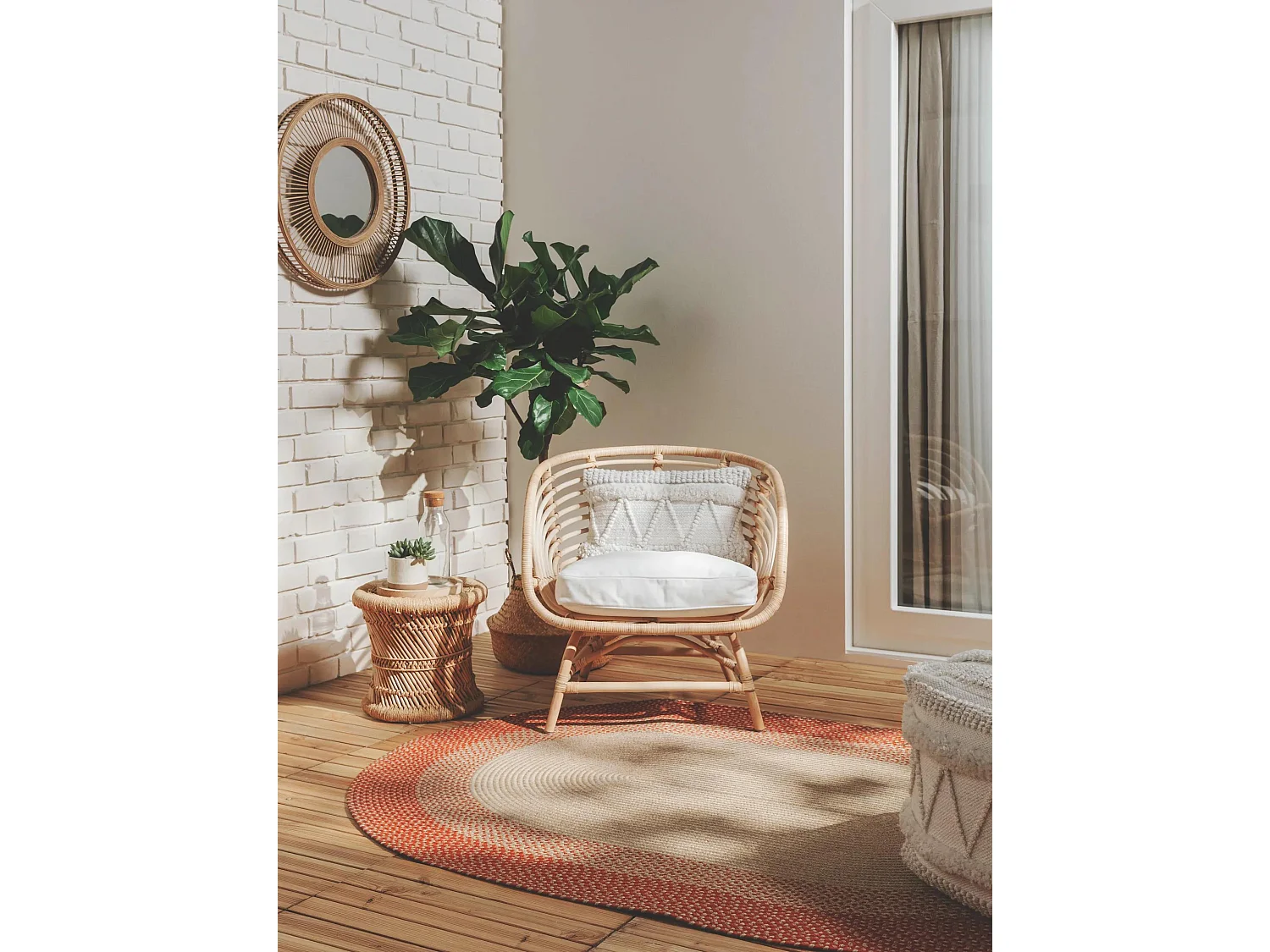 Tapis d'extérieur & intérieur Nandi Terracotta 140x200 cm