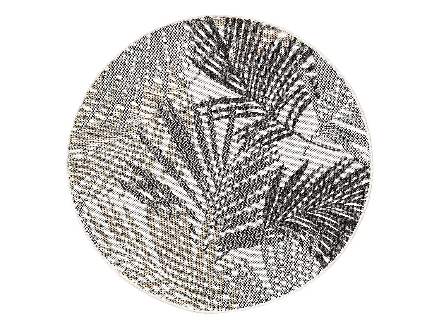 Tapis d'extérieur & intérieur rond Cleo Noir ø 120 cm rond