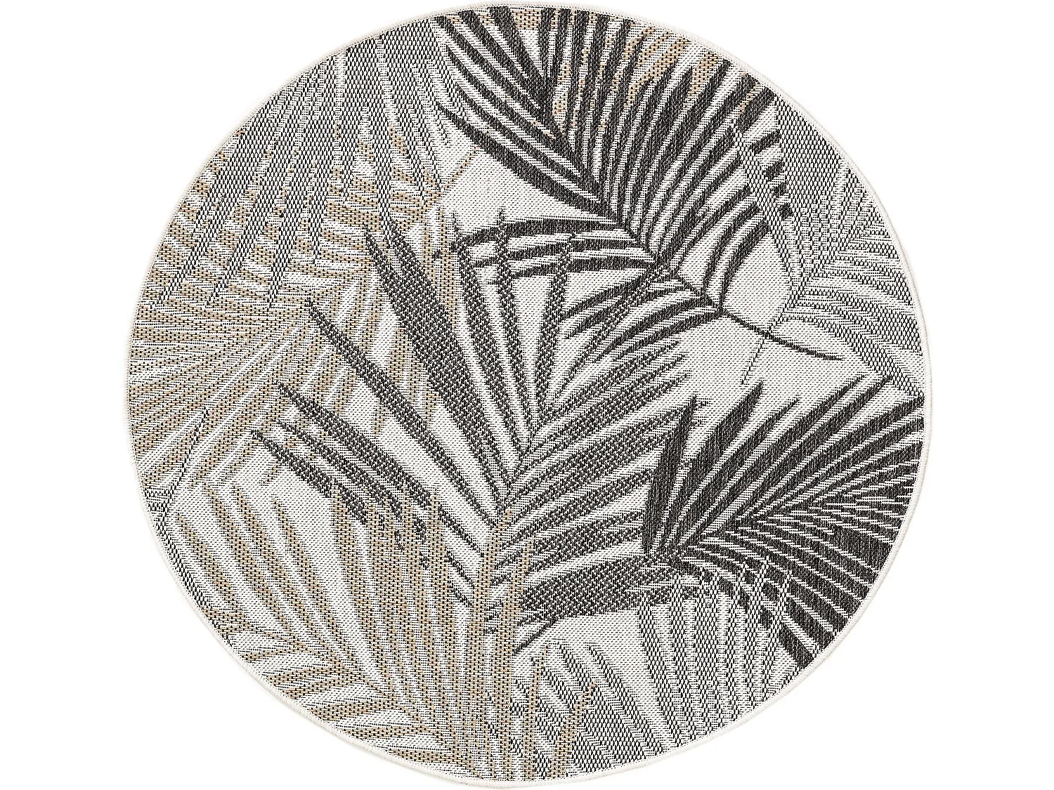 Tapis d'extérieur & intérieur rond Cleo Noir ø 120 cm rond