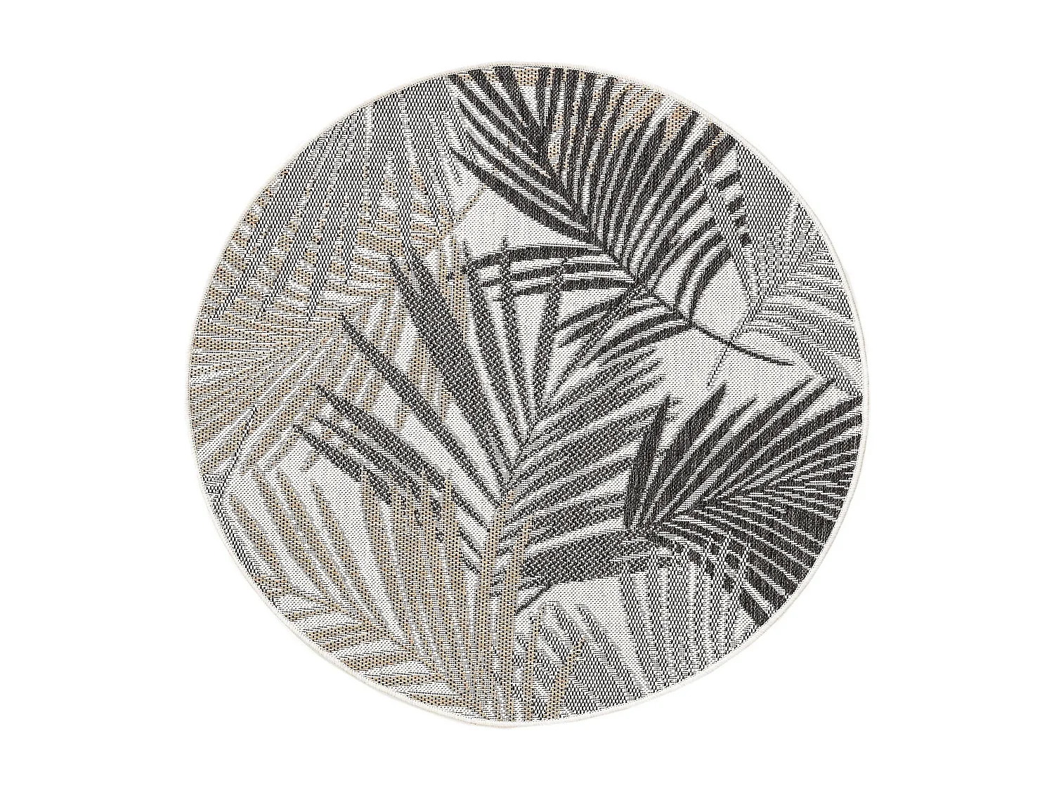 Tapis d'extérieur & intérieur rond Cleo Noir ø 120 cm rond