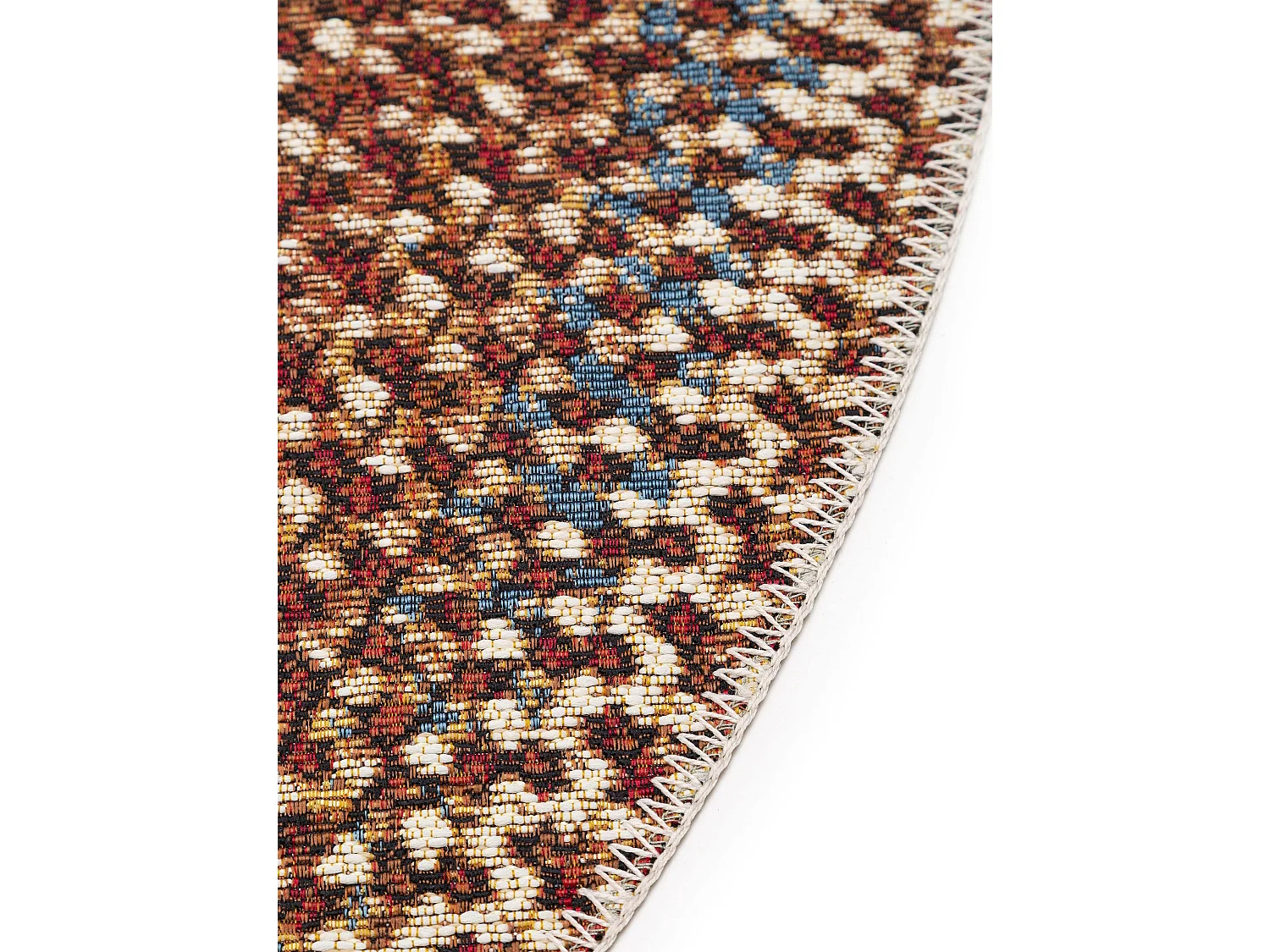 Tapis d'extérieur & intérieur rond Kenya Multicouleur ø 160 cm rond