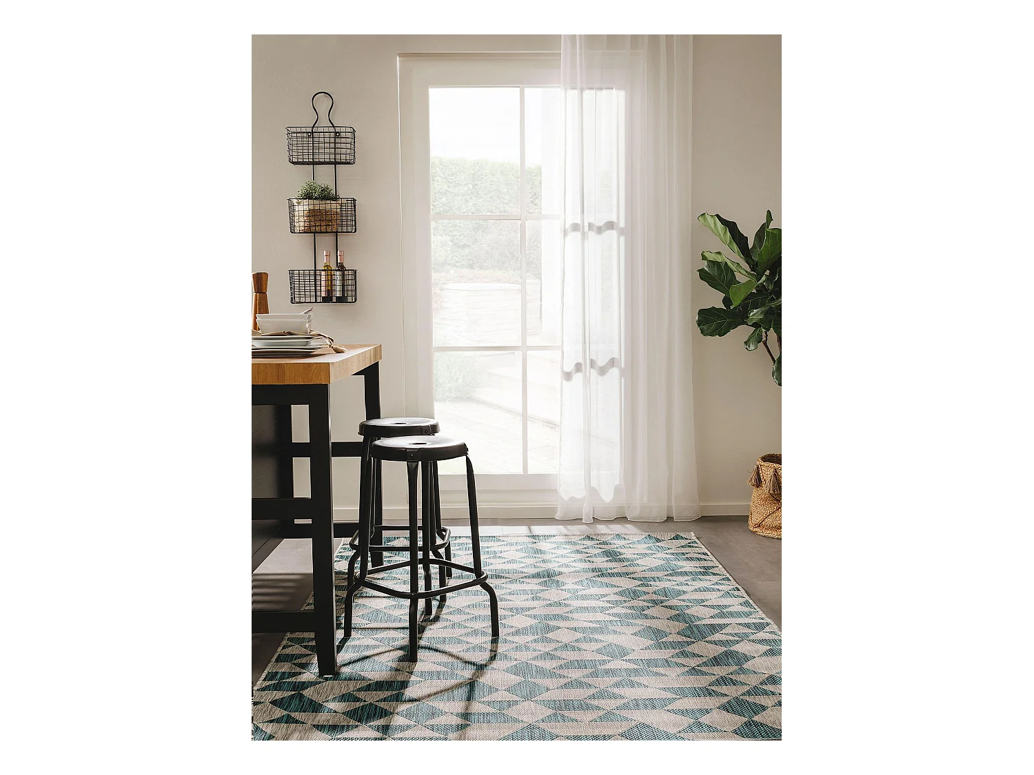 Tapis d'extérieur & intérieur Cleo Bleu 120x170 cm