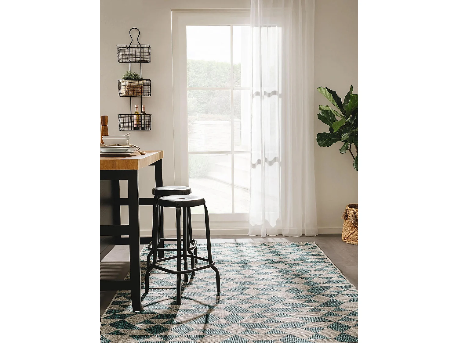 Tapis d'extérieur & intérieur Cleo Bleu 120x170 cm