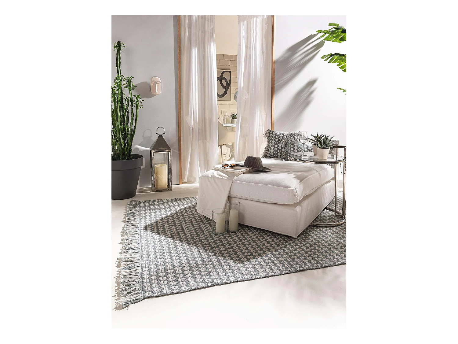 Tapis fabriqué à partir de matériaux recyclés Morty Bleu 160x230 cm