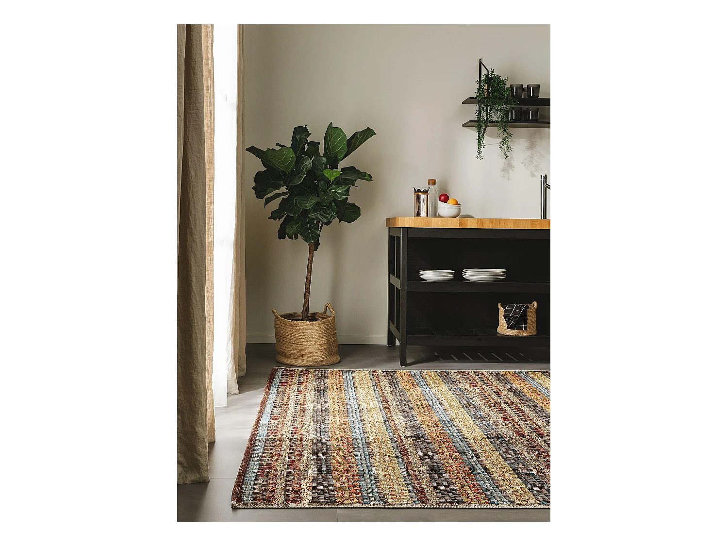 Tapis d'extérieur & intérieur Kenya Multicouleur 80x165 cm