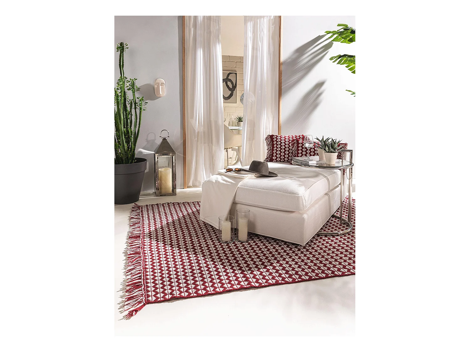 Tapis fabriqué à partir de matériaux recyclés Morty Rouge 200x300 cm