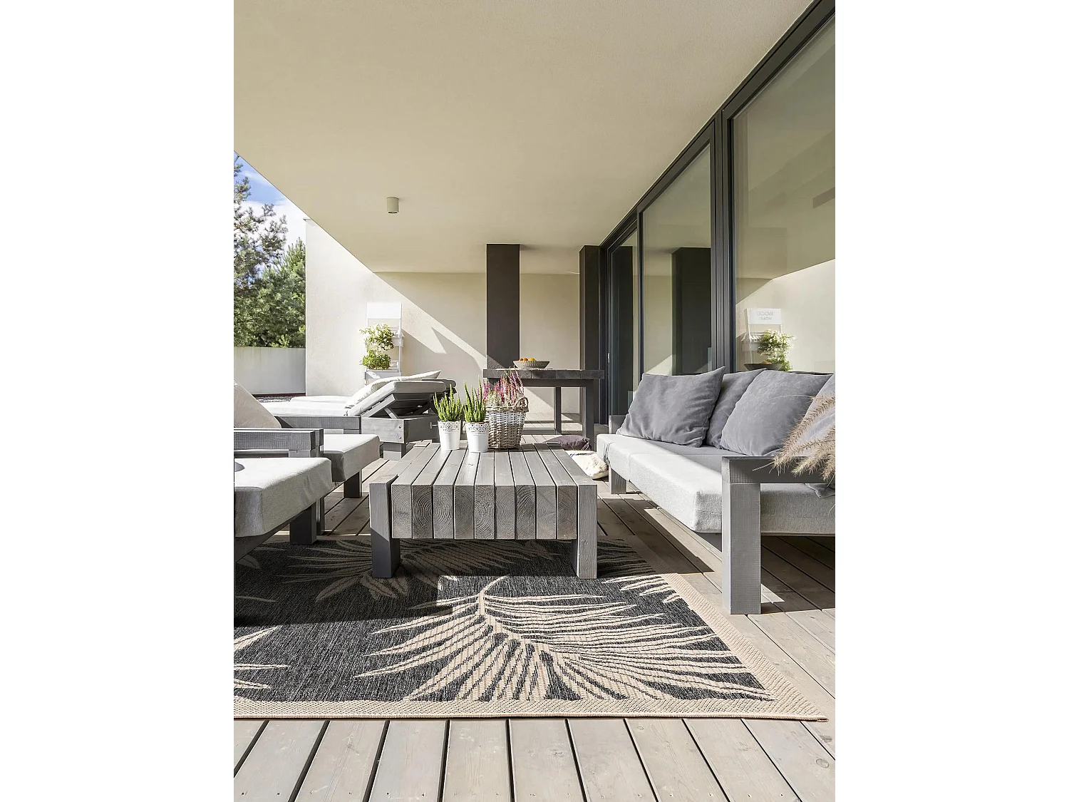 Tapis d'extérieur & intérieur River Bleu 200x285 cm