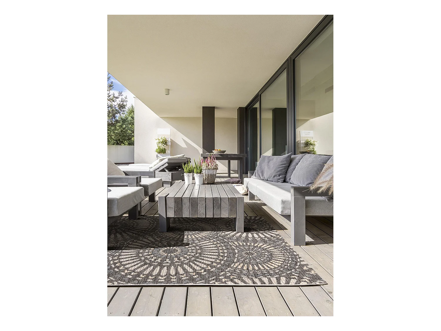 Tapis d'extérieur & intérieur River Bleu 160x230 cm