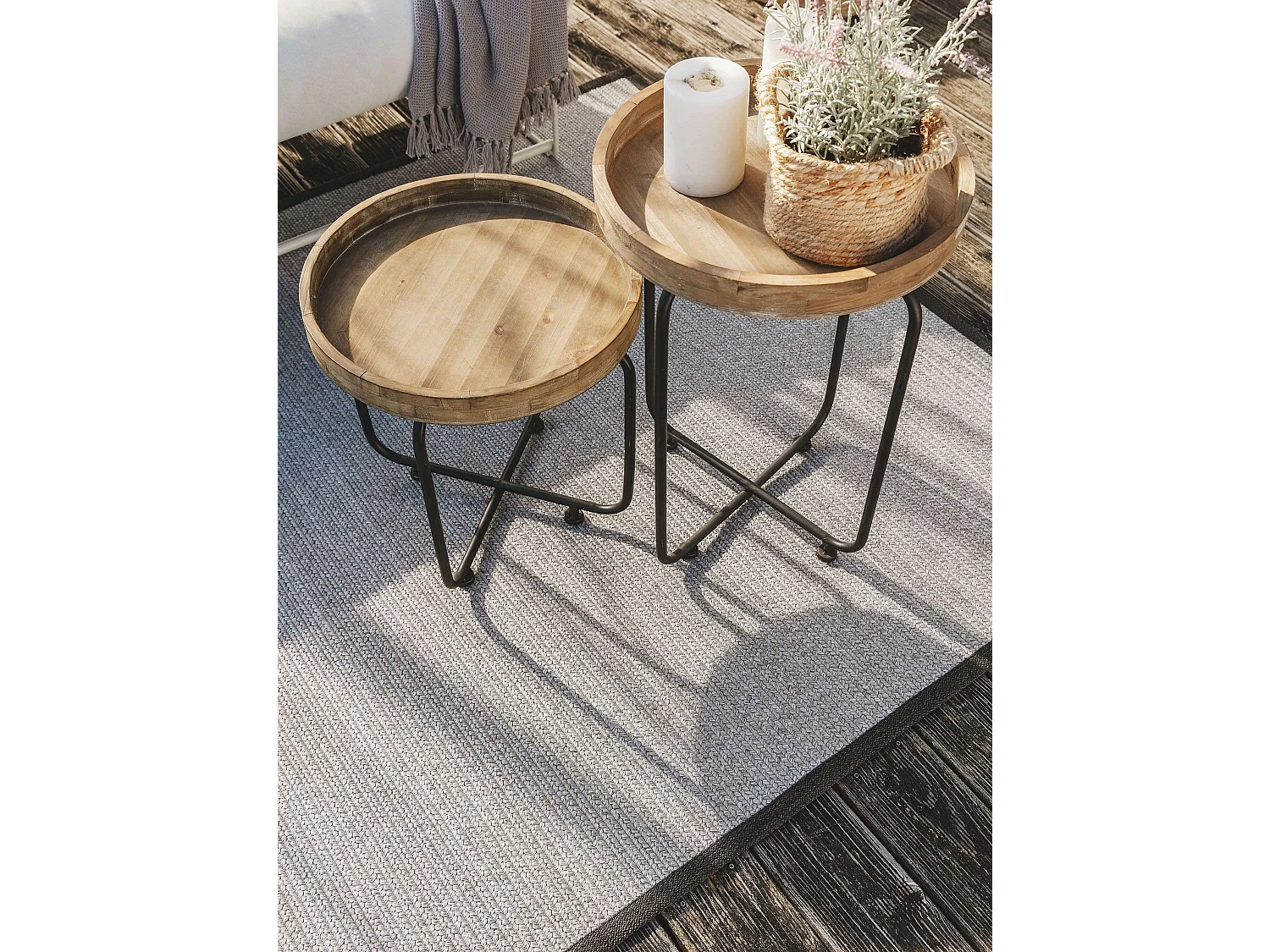Tapis d'extérieur & intérieur Nandi Gris 90x130 cm