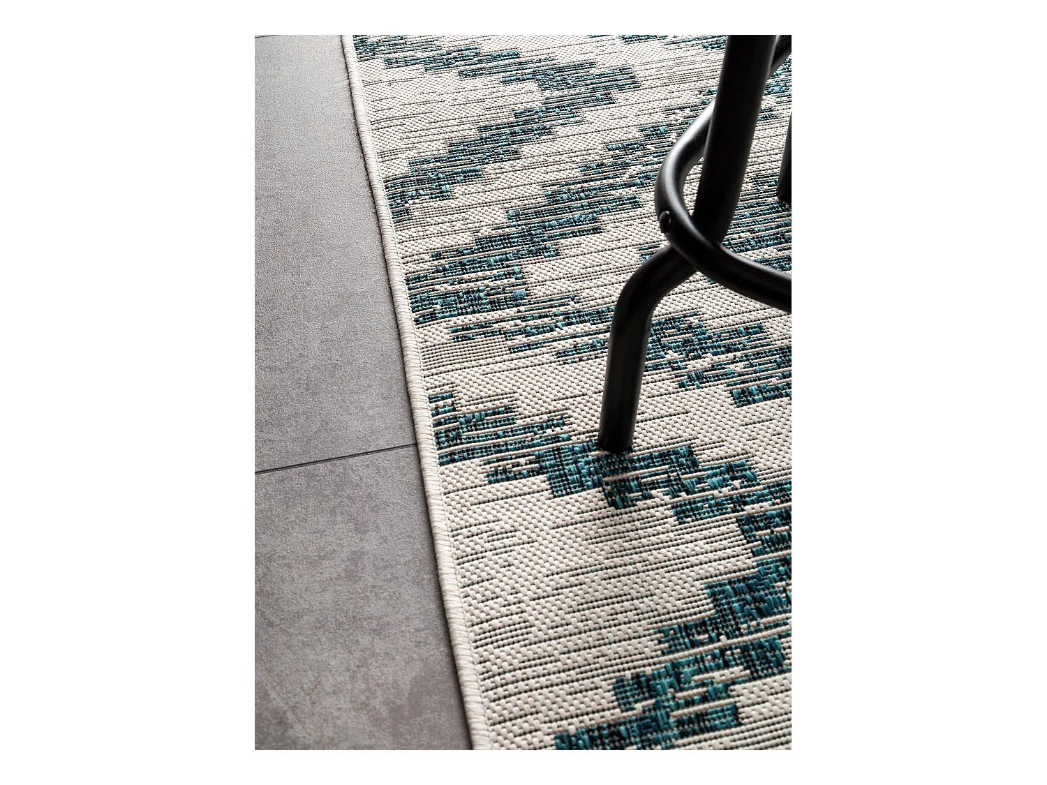 Tapis d'extérieur & intérieur Cleo Bleu 80x150 cm