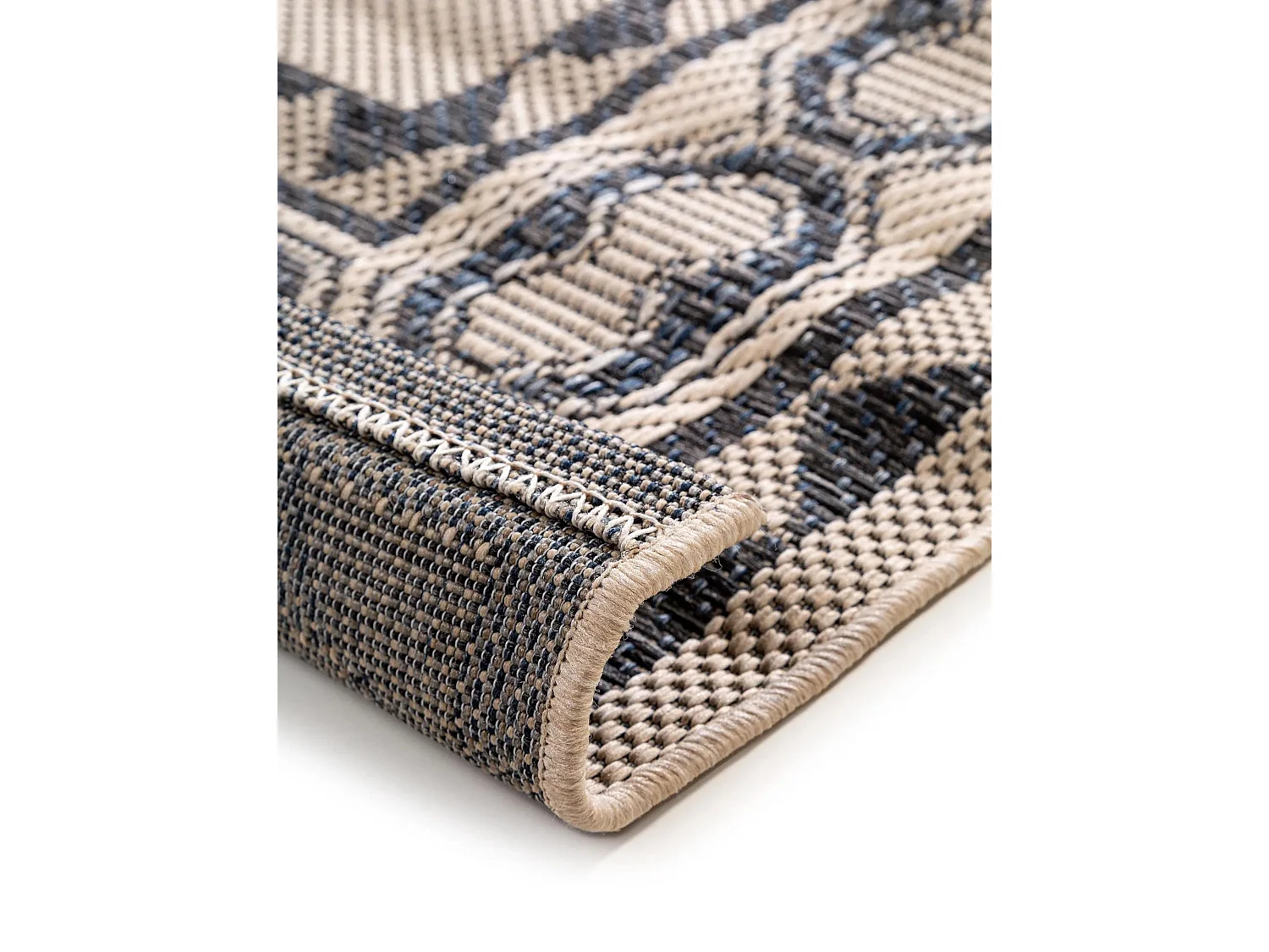 Tapis d'extérieur & intérieur River Beige/Bleu 100x150 cm