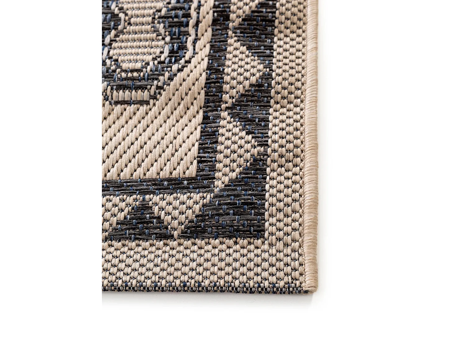 Tapis d'extérieur & intérieur River Beige/Bleu 100x150 cm