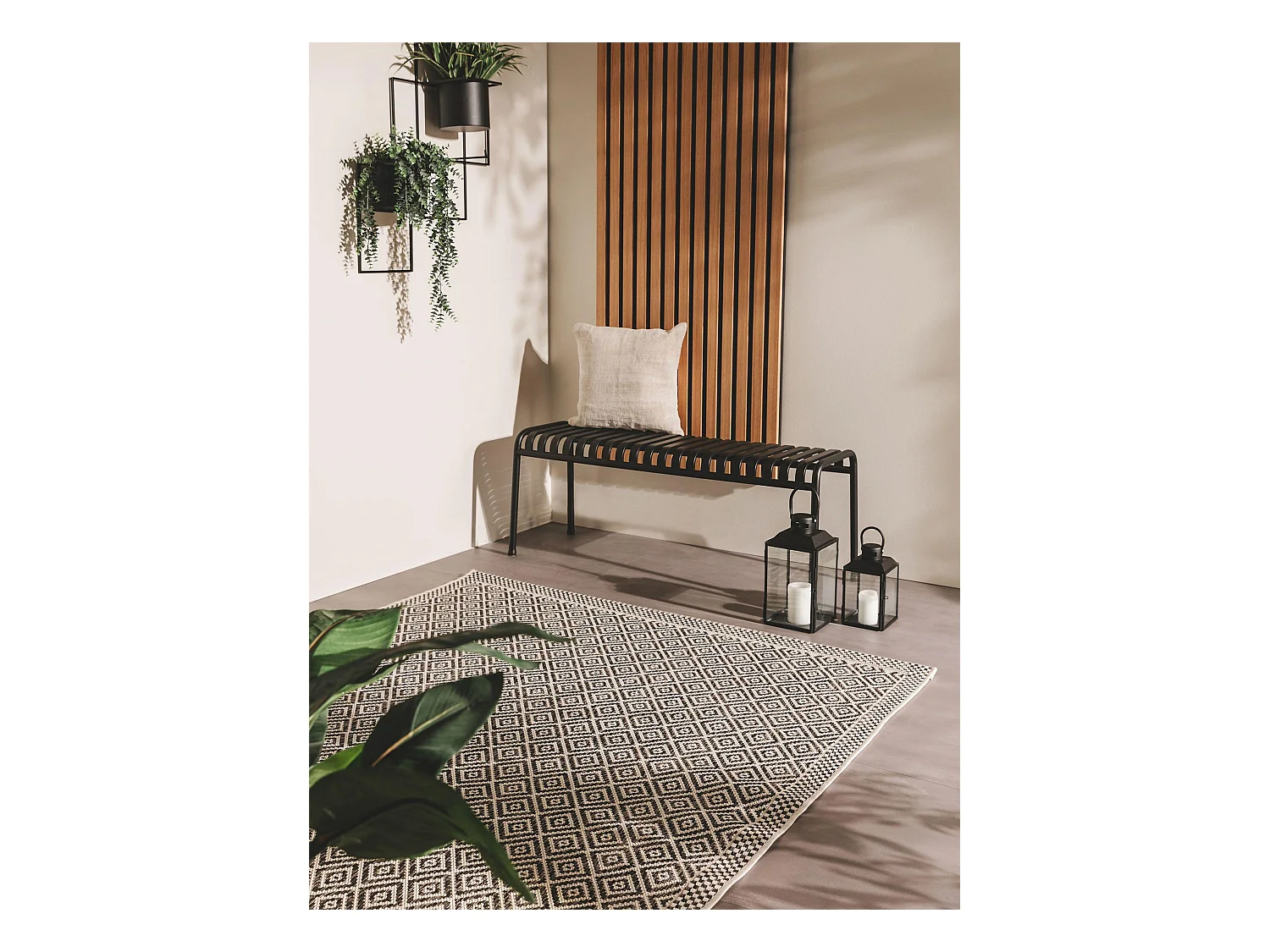 Tapis d'extérieur & intérieur Cleo Blanc & Noir 240x340 cm