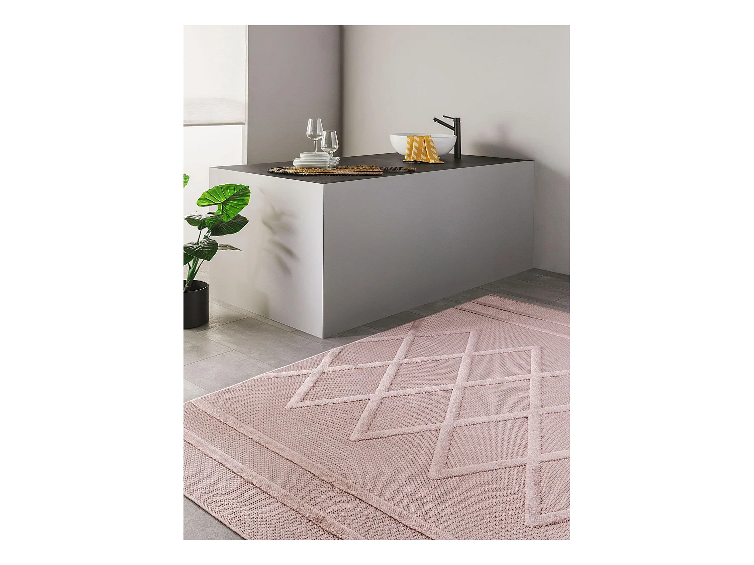 Tapis d'extérieur & intérieur Bonte Rose 160x230 cm