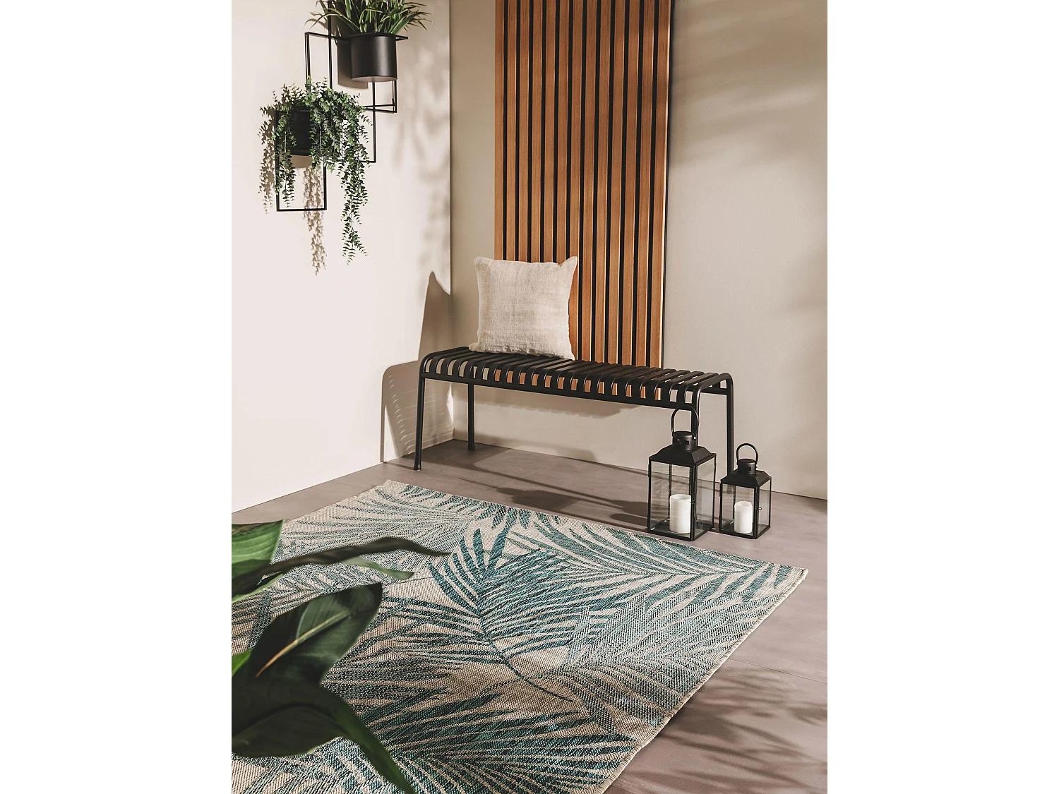 Tapis d'extérieur & intérieur Cleo Bleu 80x150 cm