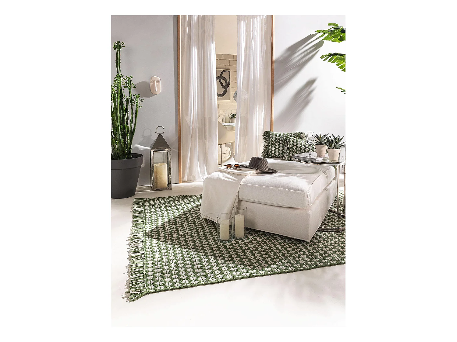 Tapis fabriqué à partir de matériaux recyclés Morty Vert 160x230 cm