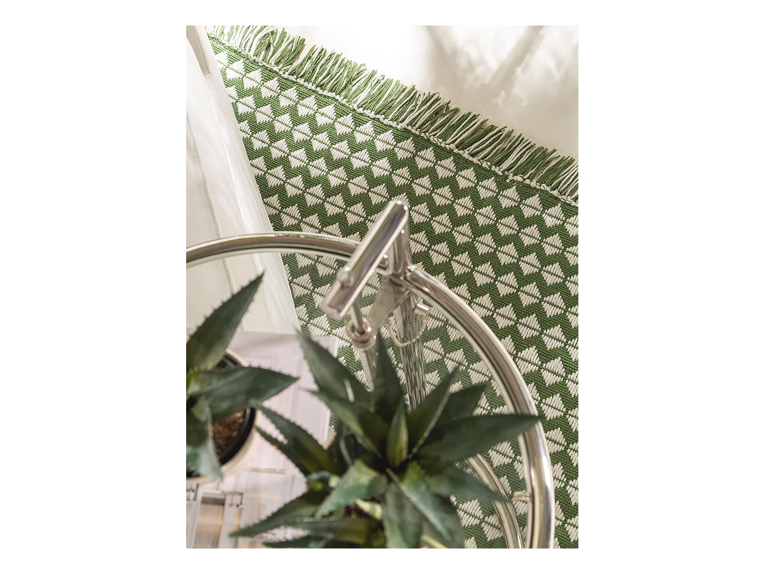 Tapis fabriqué à partir de matériaux recyclés Morty Vert 160x230 cm