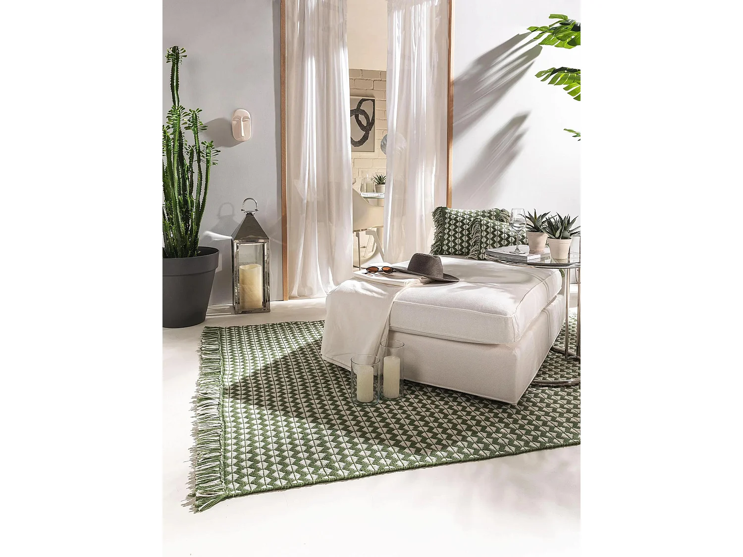 Tapis fabriqué à partir de matériaux recyclés Morty Vert 160x230 cm