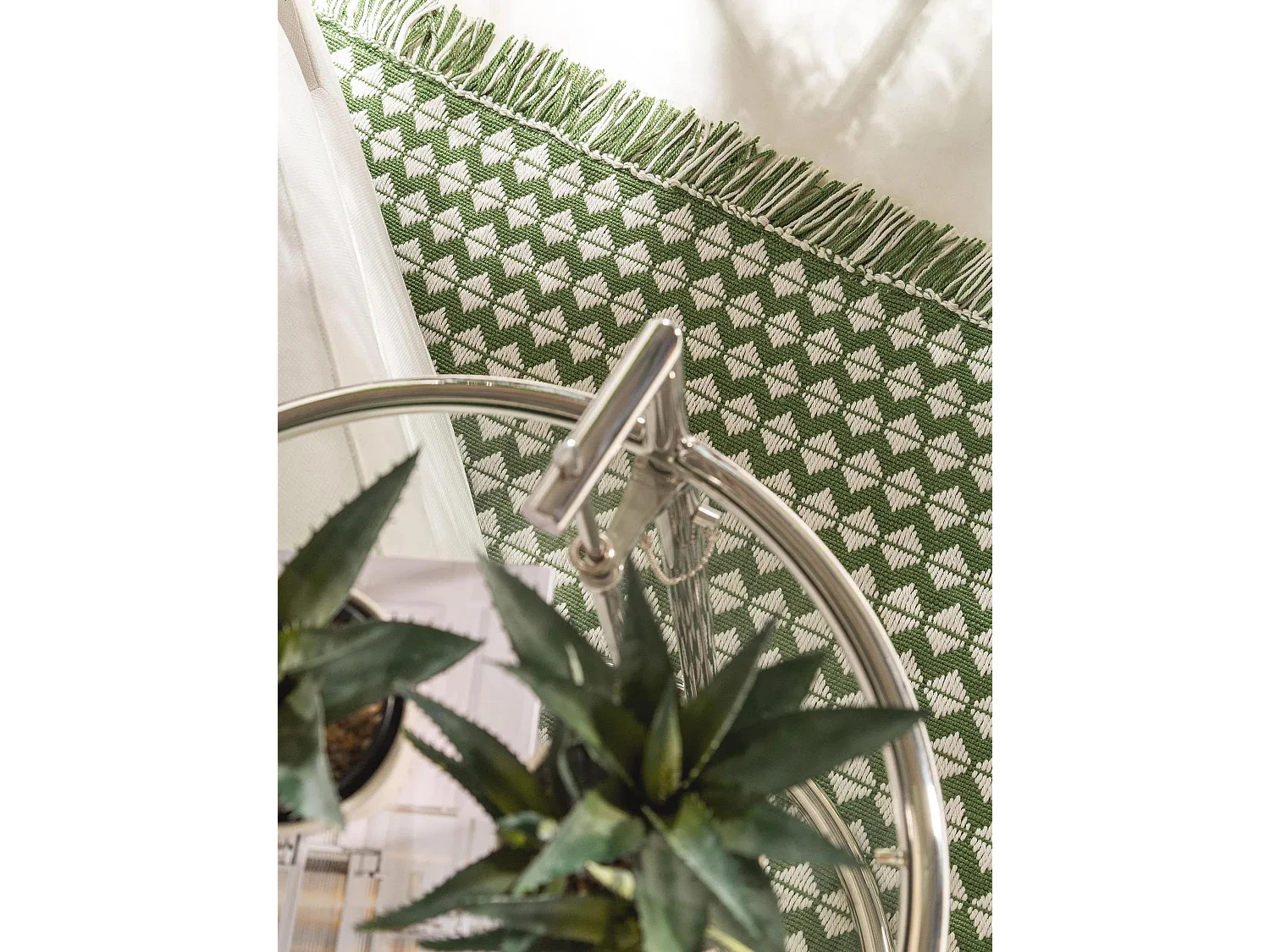 Tapis fabriqué à partir de matériaux recyclés Morty Vert 160x230 cm