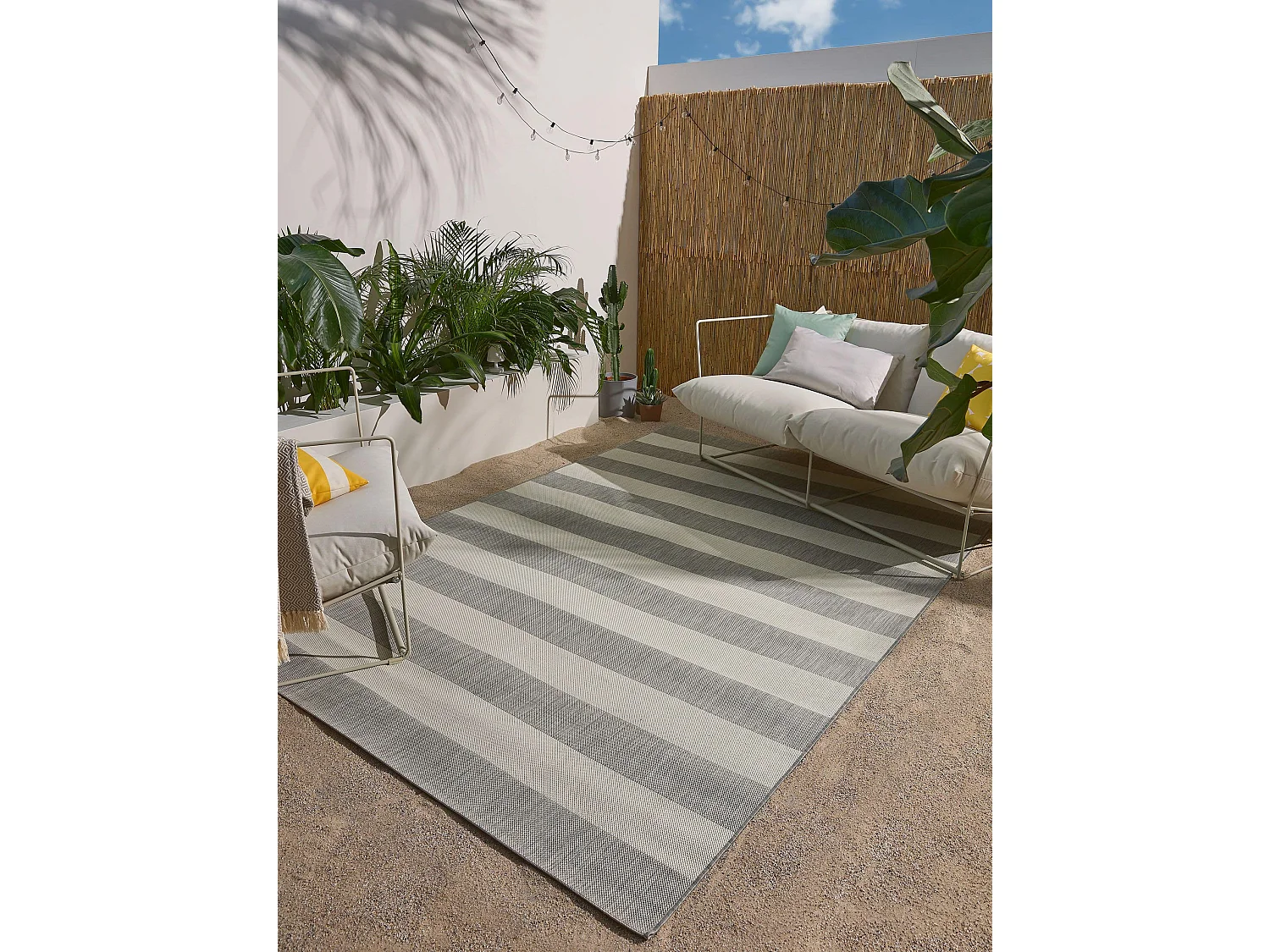 Tapis d'extérieur & intérieur Metro Gris 200x290 cm