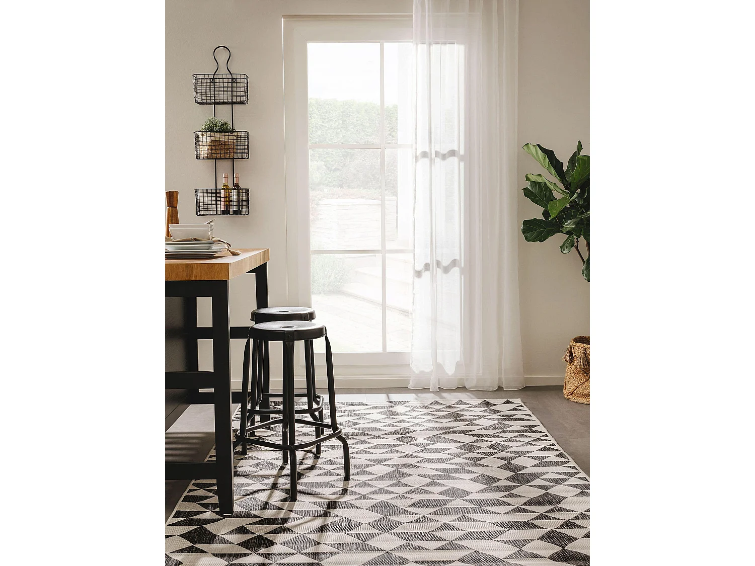 Tapis d'extérieur & intérieur Cleo Noir 200x300 cm