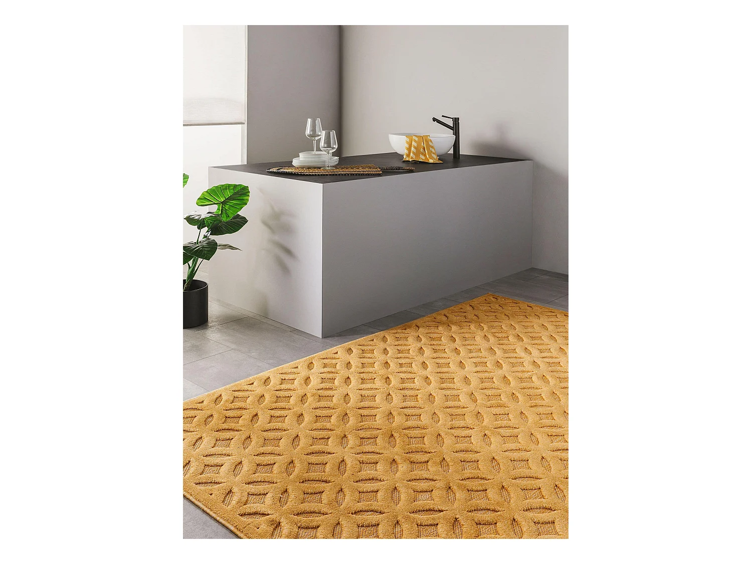 Tapis d'extérieur & intérieur Bonte Jaune 240x340 cm