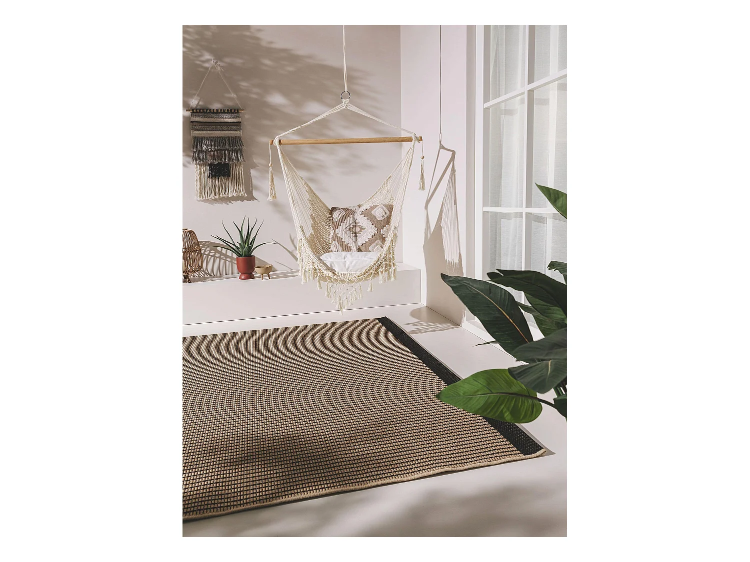 Tapis d'extérieur & intérieur Naoto Beige/Noir 140x200 cm